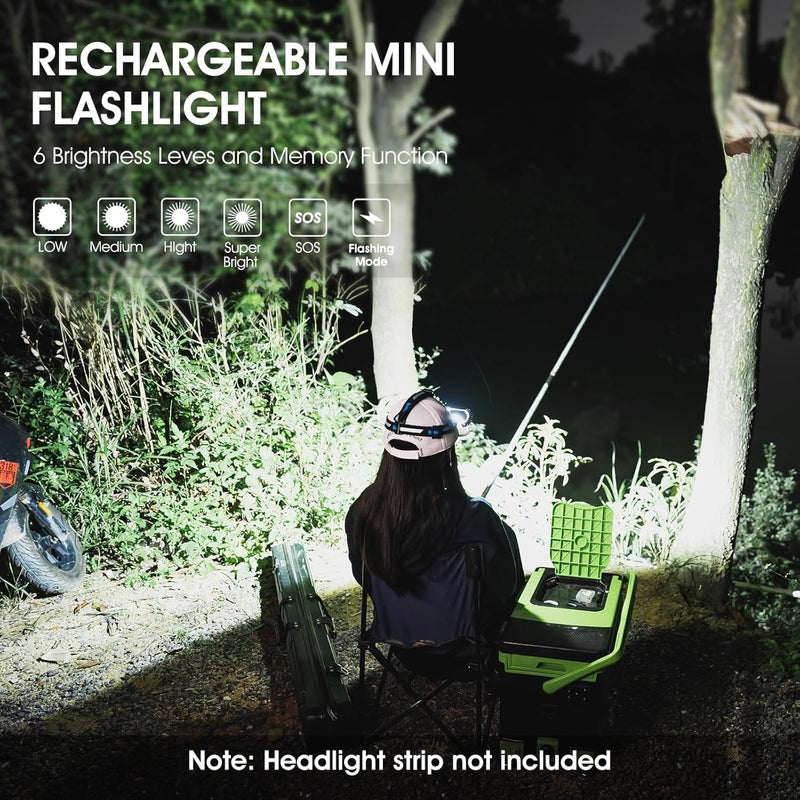 WUBEN مصباح يدوي E7 EDC، 1800 لومن قابل لإعادة الشحن، مصباح صغير فائق السطوع، 6 أوضاع IP68 مقاوم للماء مدمج للاستخدام اليدوي للطوارئ والتخييم والمشي في الطبيعة - Image 5